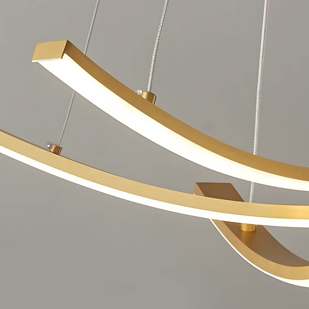 Isadora - Curved Copper Strip LED Pendant