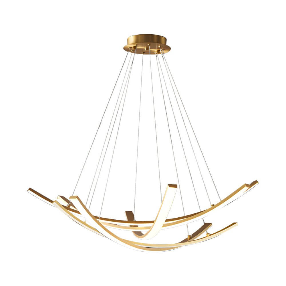 Isadora - Curved Copper Strip LED Pendant