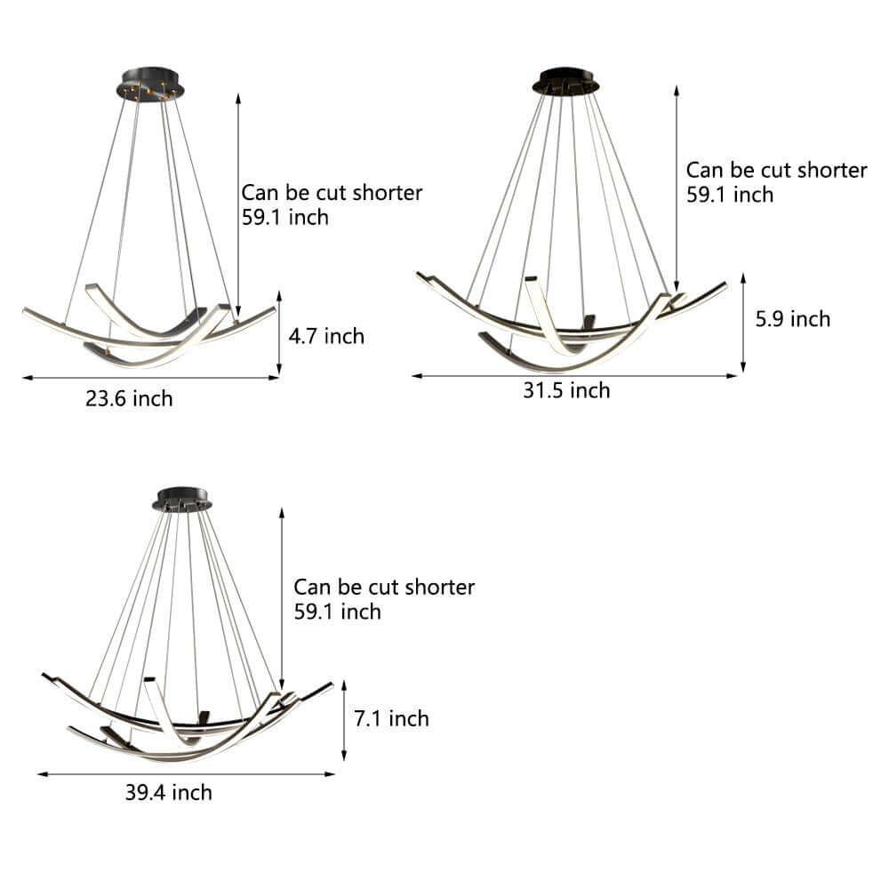 Isadora - Curved Copper Strip LED Pendant