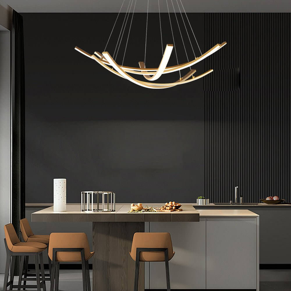 Isadora - Curved Copper Strip LED Pendant