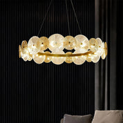 Bakchylides - Brass Frame Glass Chandelier