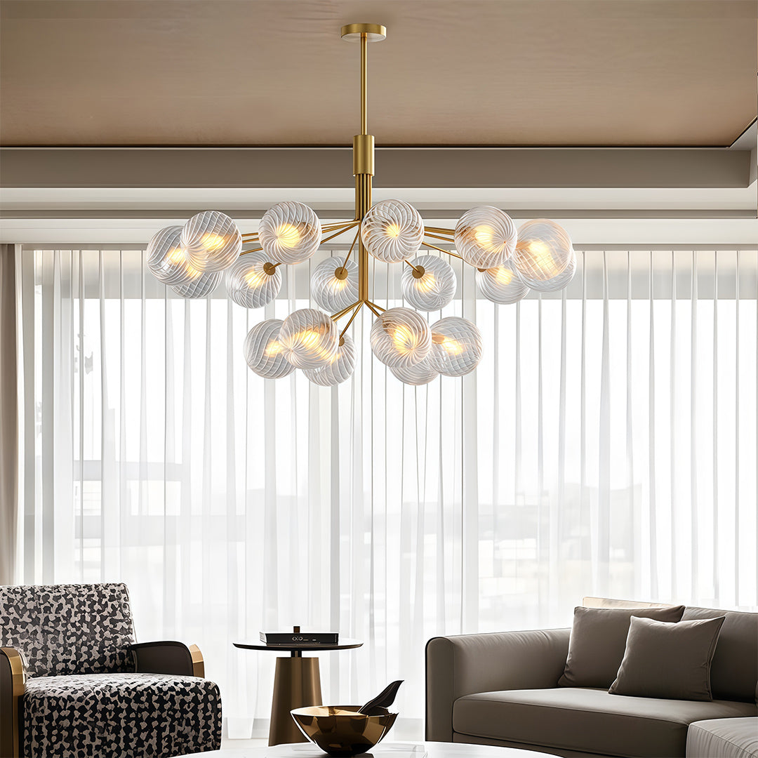 Cassia - Solid Copper Glass Ball Chandelier