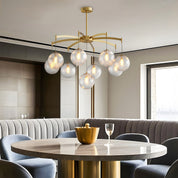 Lysandra - Brass and Glass Globe Chandelier