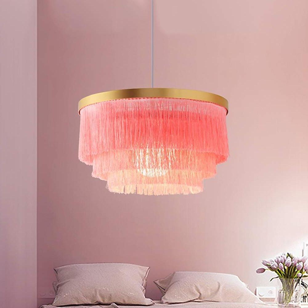 Dorotheos - Tiered Fabric Fringe Chandelier
