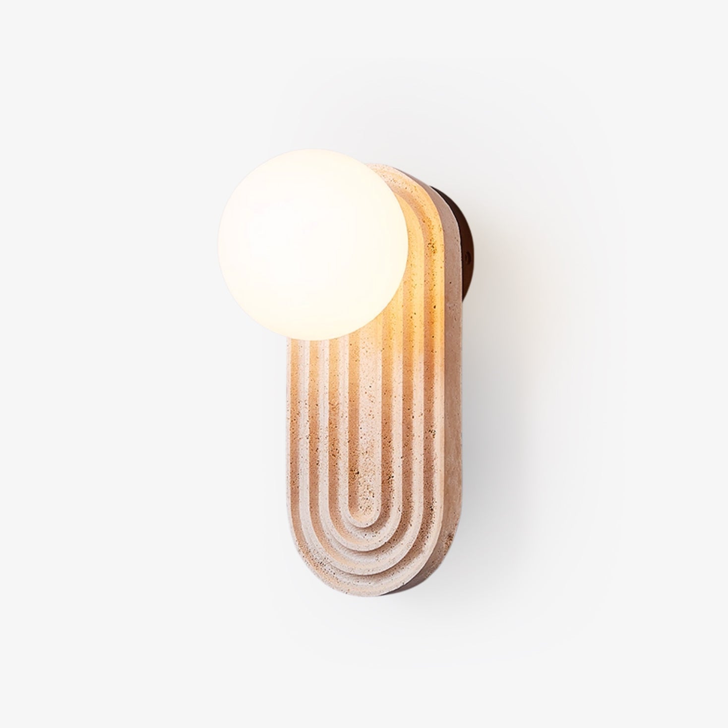 Nesaia - Grooved Travertine Wall Light