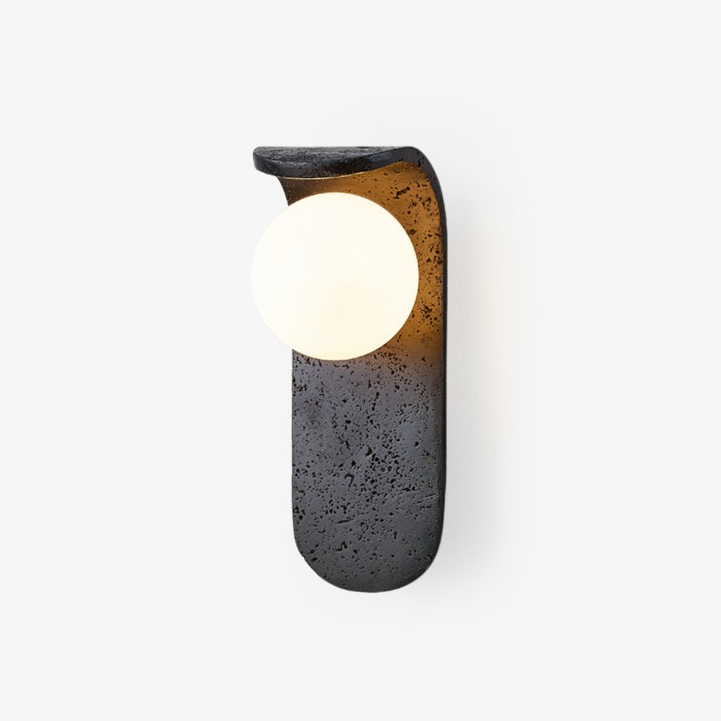 Adrasteia - Black Travertine Orb Sconce