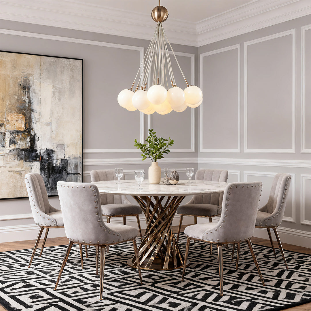 Xanthe - Gold and Bubble Glass Chandelier