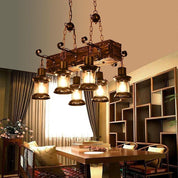 Damaris - 6-Light Wood Lantern Chandelier