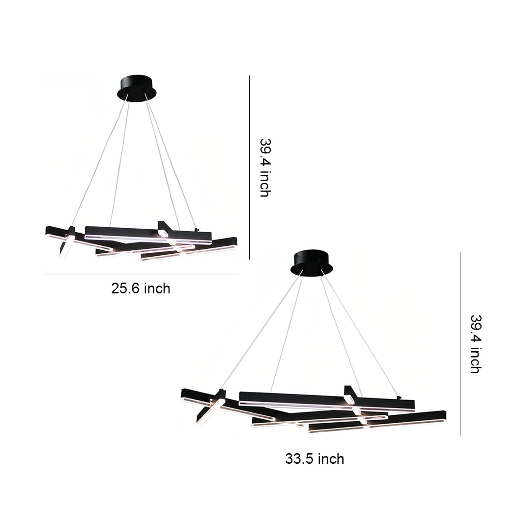 Straton - Black Branch LED Chandelier