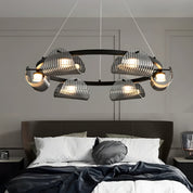 Alkmaion - Ribbed Glass Ring Chandelier