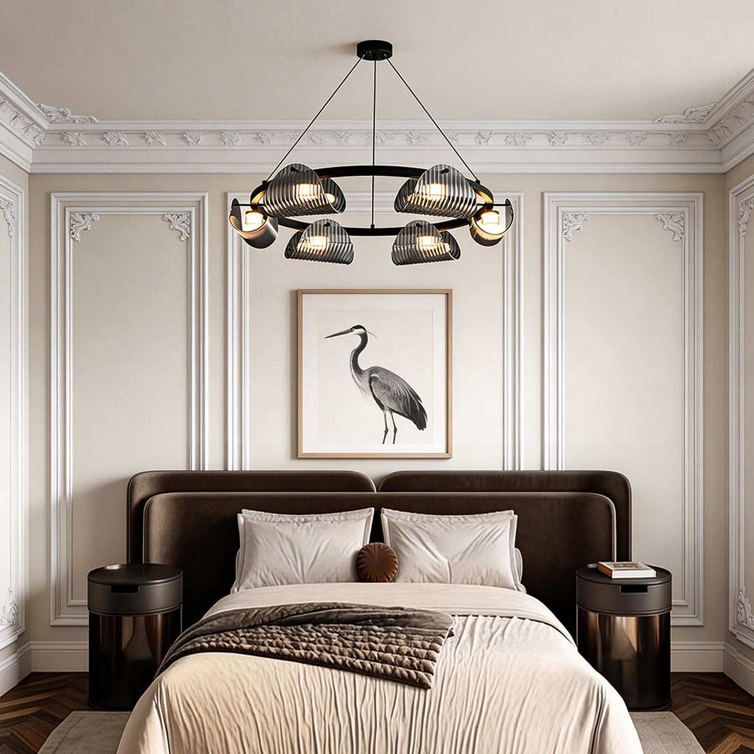 Alkmaion - Ribbed Glass Ring Chandelier