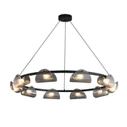 Alkmaion - Ribbed Glass Ring Chandelier