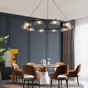 Alkmaion - Ribbed Glass Ring Chandelier