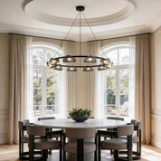 Alkmaion - Ribbed Glass Ring Chandelier