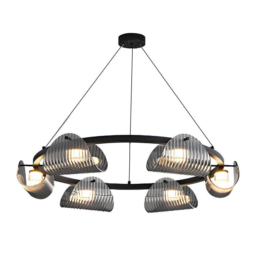 Alkmaion - Ribbed Glass Ring Chandelier