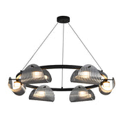 Alkmaion - Ribbed Glass Ring Chandelier