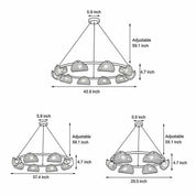 Alkmaion - Ribbed Glass Ring Chandelier