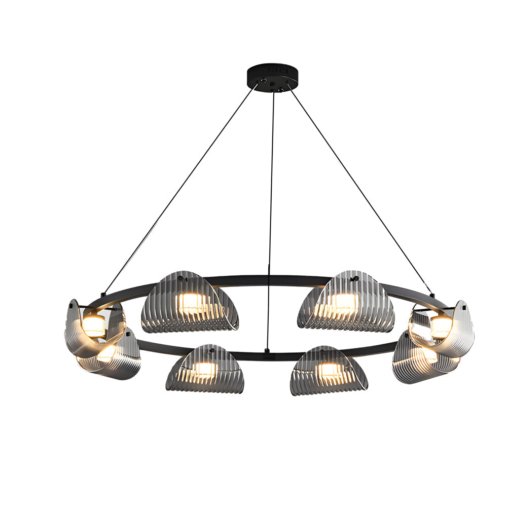 Alkmaion - Ribbed Glass Ring Chandelier