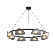 Alkmaion - Ribbed Glass Ring Chandelier