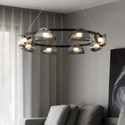 Alkmaion - Ribbed Glass Ring Chandelier