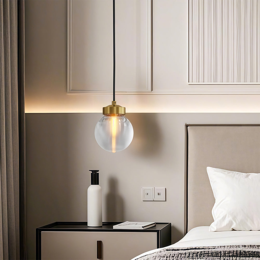 Aglaia - Brass and Glass Globe Chandelier