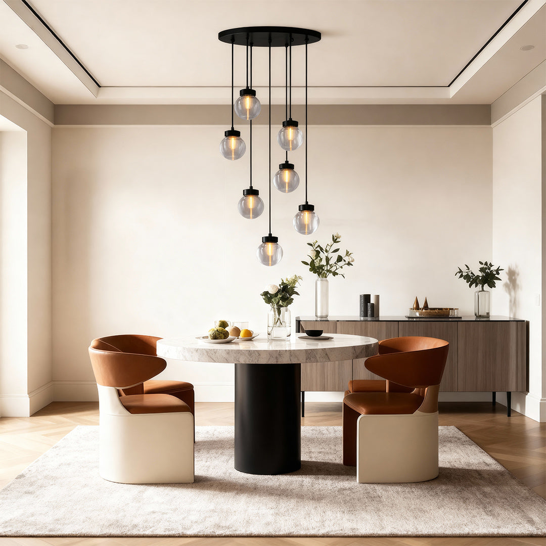 Aglaia - Brass and Glass Globe Chandelier
