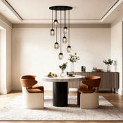 Aglaia - Brass and Glass Globe Chandelier
