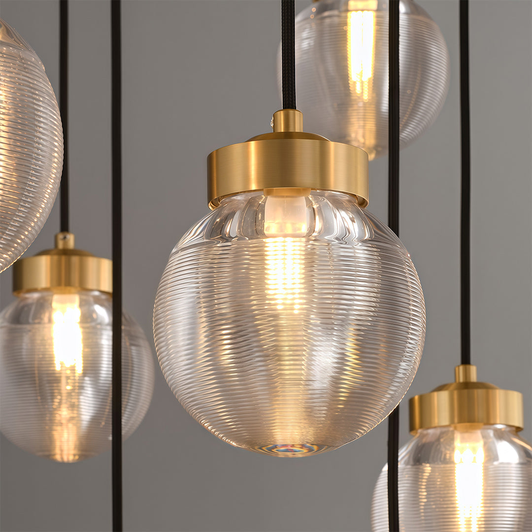 Aglaia - Brass and Glass Globe Chandelier