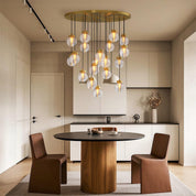 Aglaia - Brass and Glass Globe Chandelier