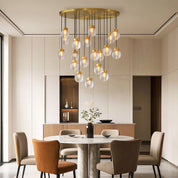 Aglaia - Brass and Glass Globe Chandelier