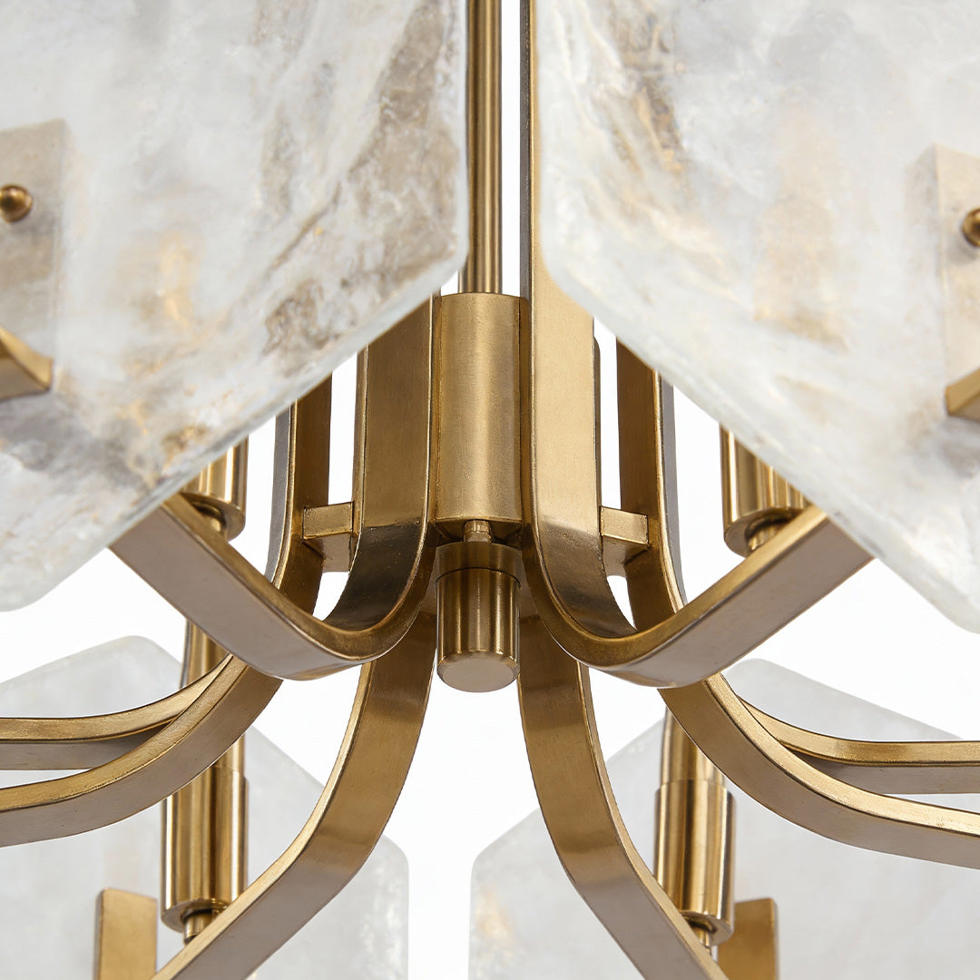 Leandros - Gold Geometric Glass Chandelier