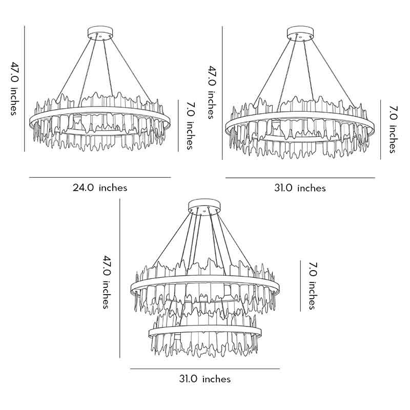 Danae - Metal Leaf Round Chandelier
