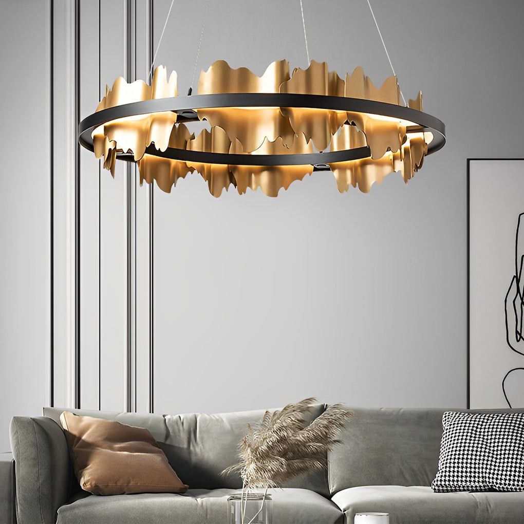 Danae - Metal Leaf Round Chandelier