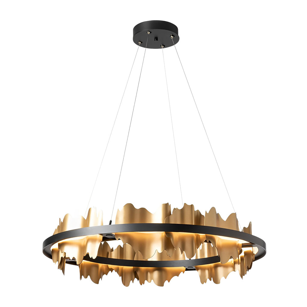 Danae - Metal Leaf Round Chandelier