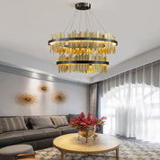 Danae - Metal Leaf Round Chandelier