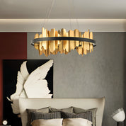 Danae - Metal Leaf Round Chandelier