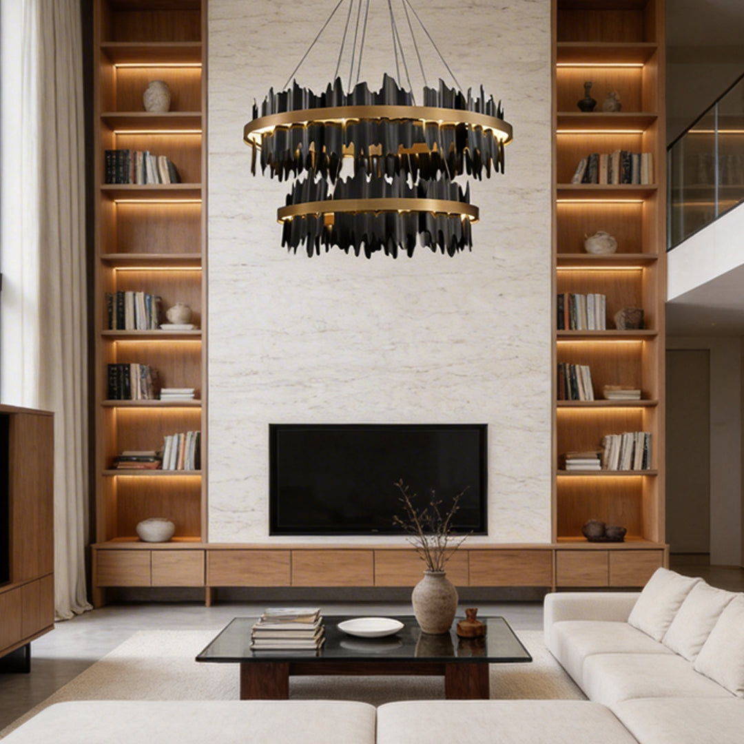 Danae - Metal Leaf Round Chandelier