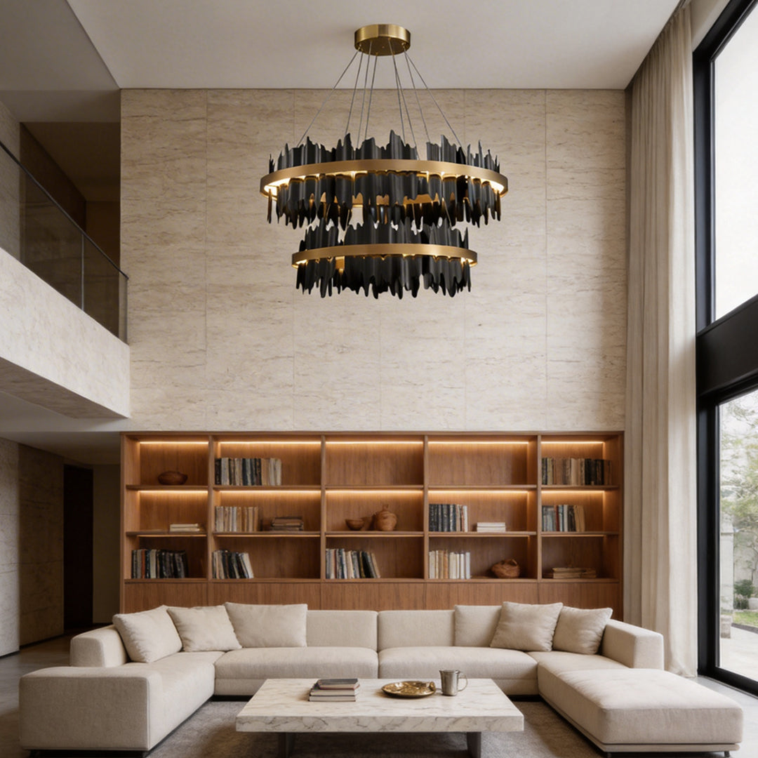 Danae - Metal Leaf Round Chandelier
