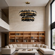 Danae - Metal Leaf Round Chandelier
