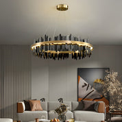 Danae - Metal Leaf Round Chandelier