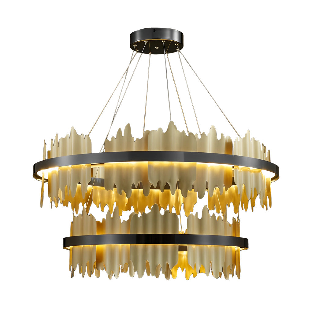 Danae - Metal Leaf Round Chandelier