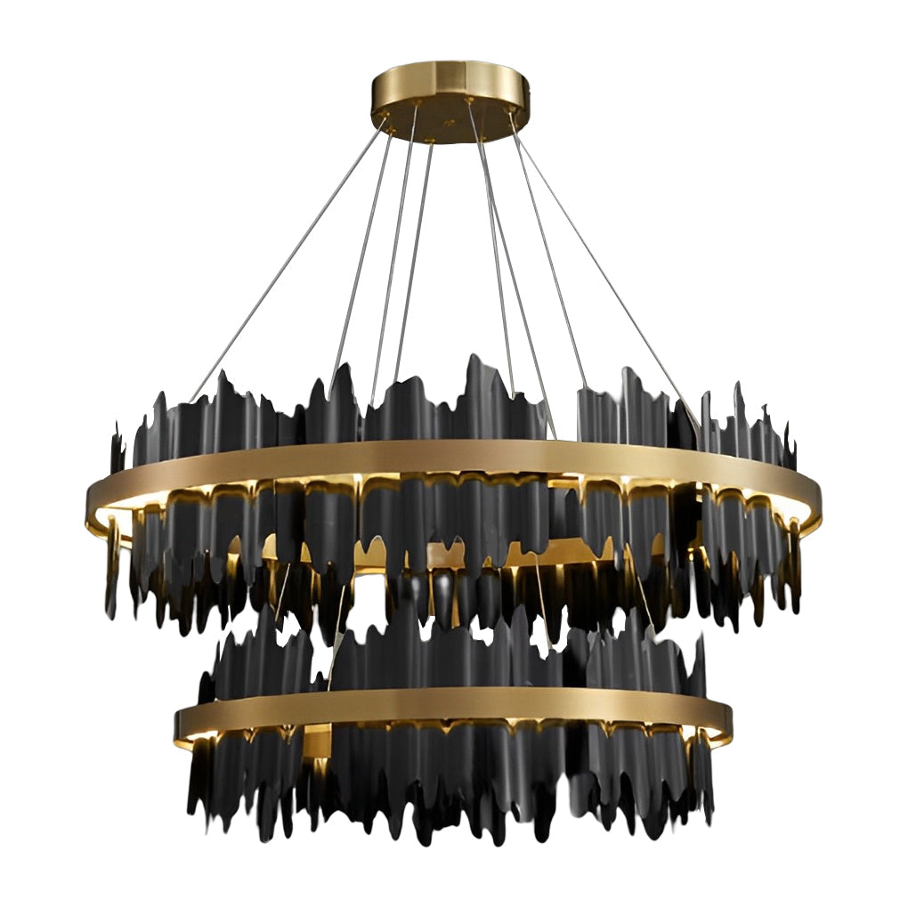 Danae - Metal Leaf Round Chandelier