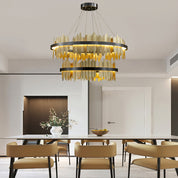 Danae - Metal Leaf Round Chandelier