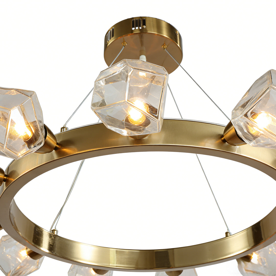 Praxis - Gold Ring Glass Chandelier