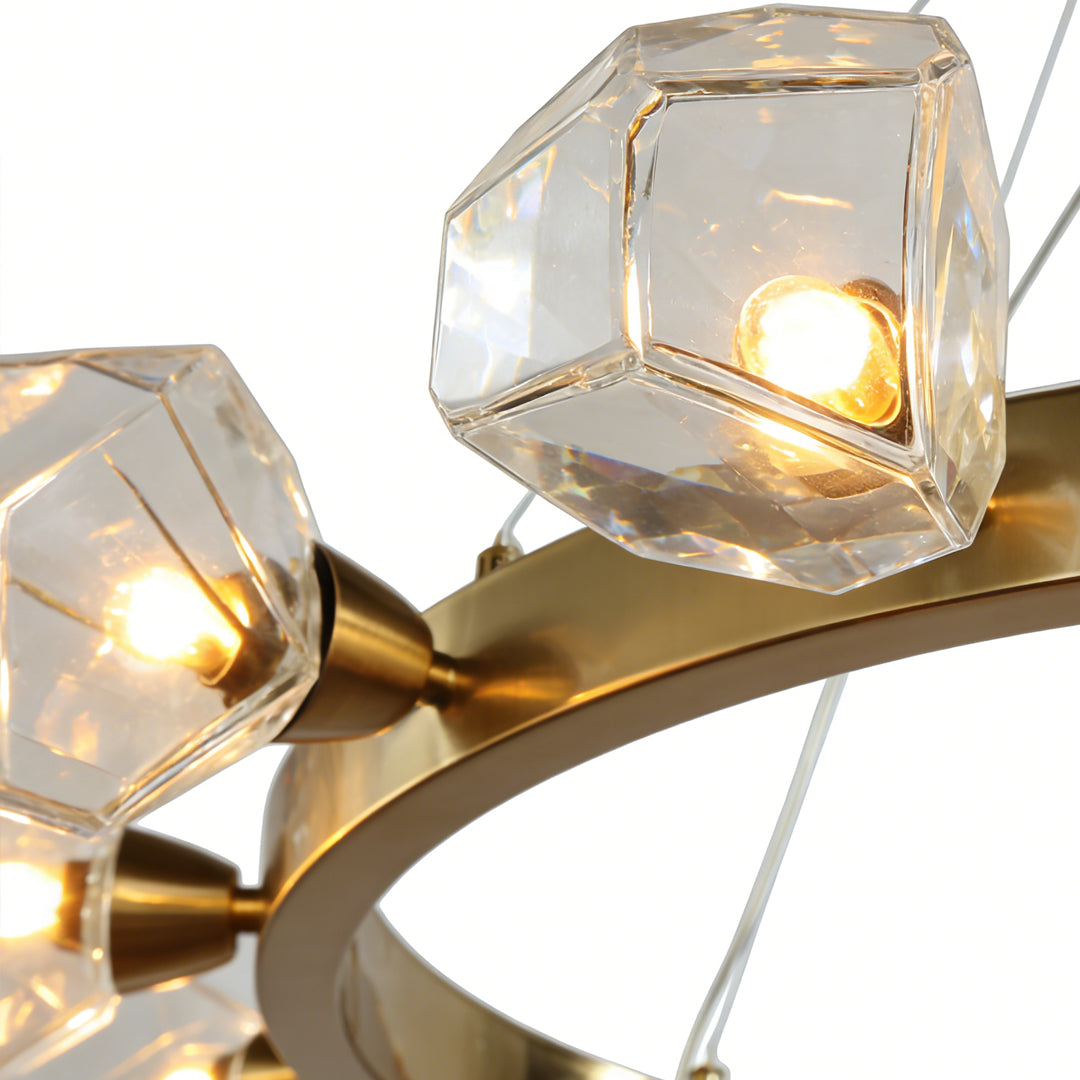 Praxis - Gold Ring Glass Chandelier