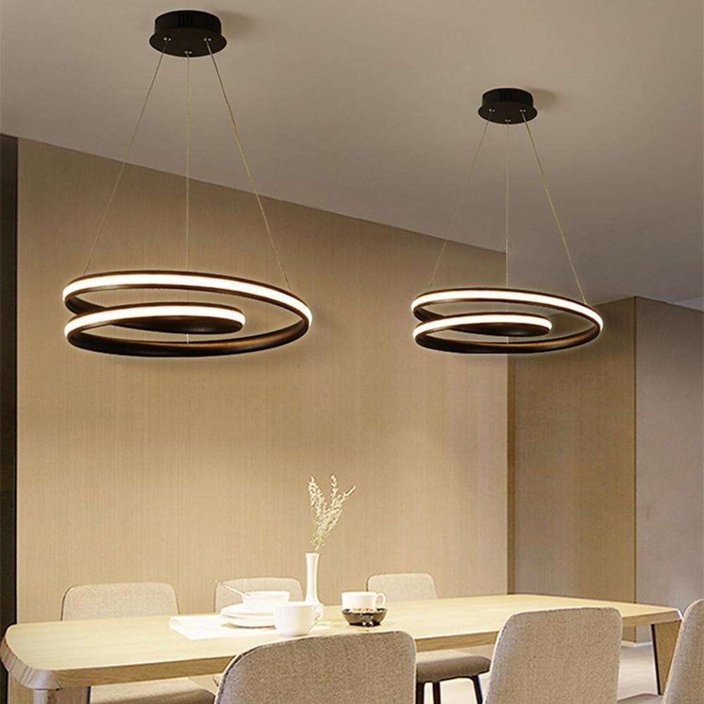 Eupolis - White or Black LED Ring Chandelier