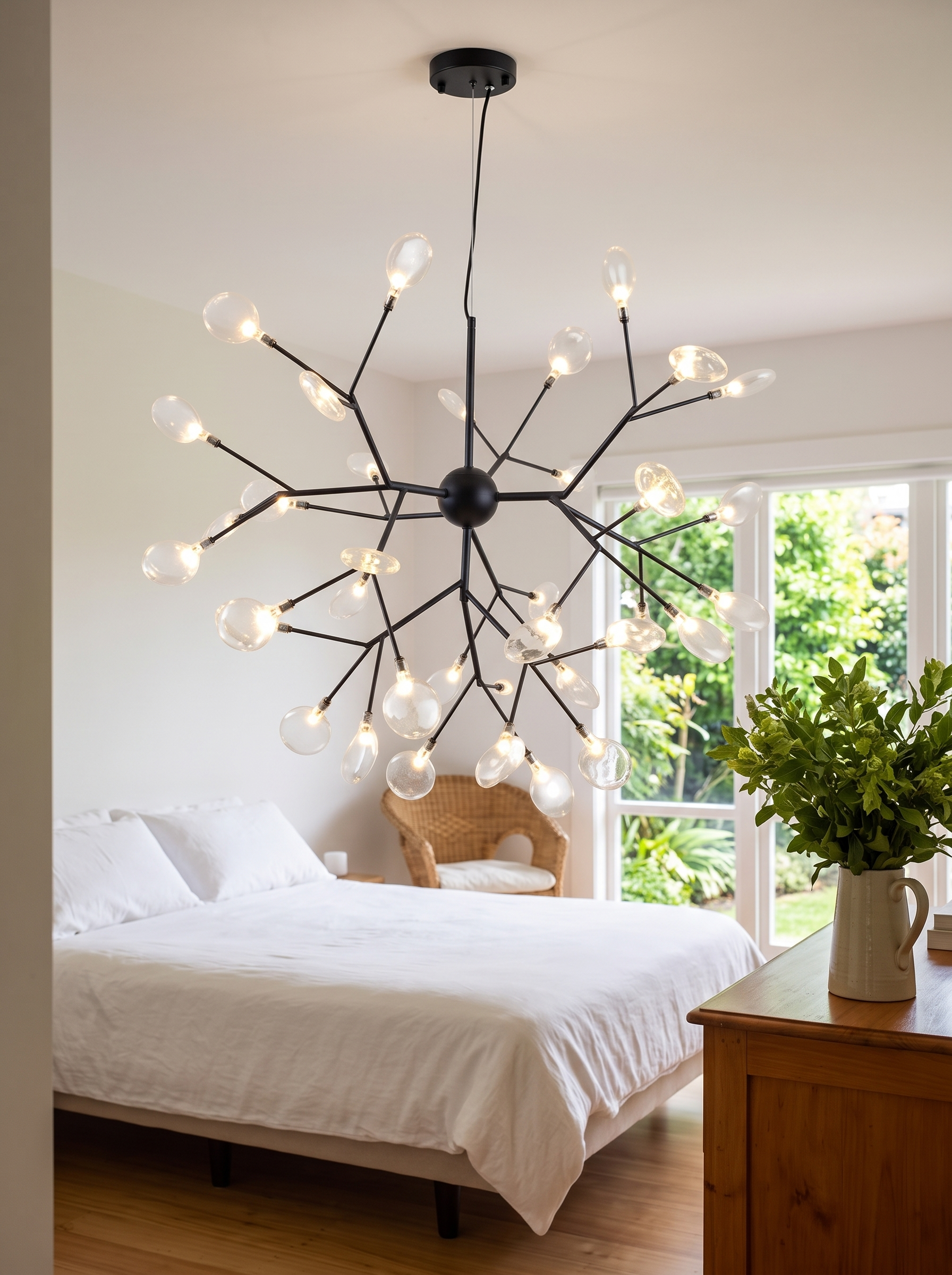 Gorgias 36 Light Cluster Chandelier close view in a bedroom