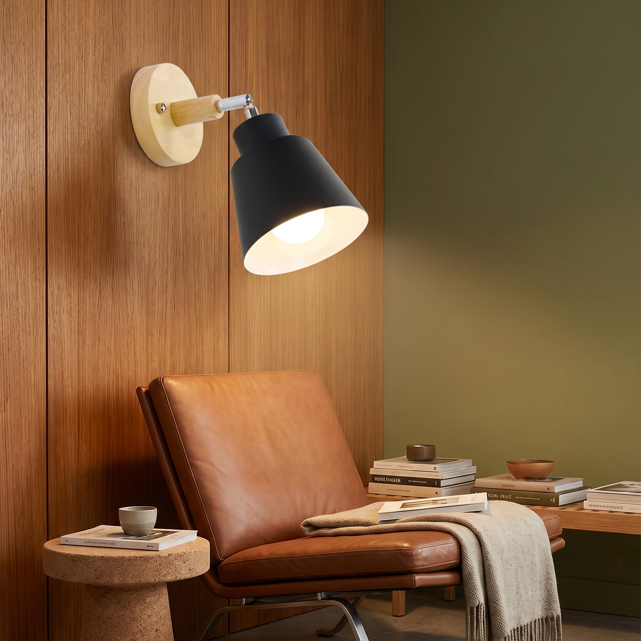 Strophios - Rotating Wood Wall Sconce