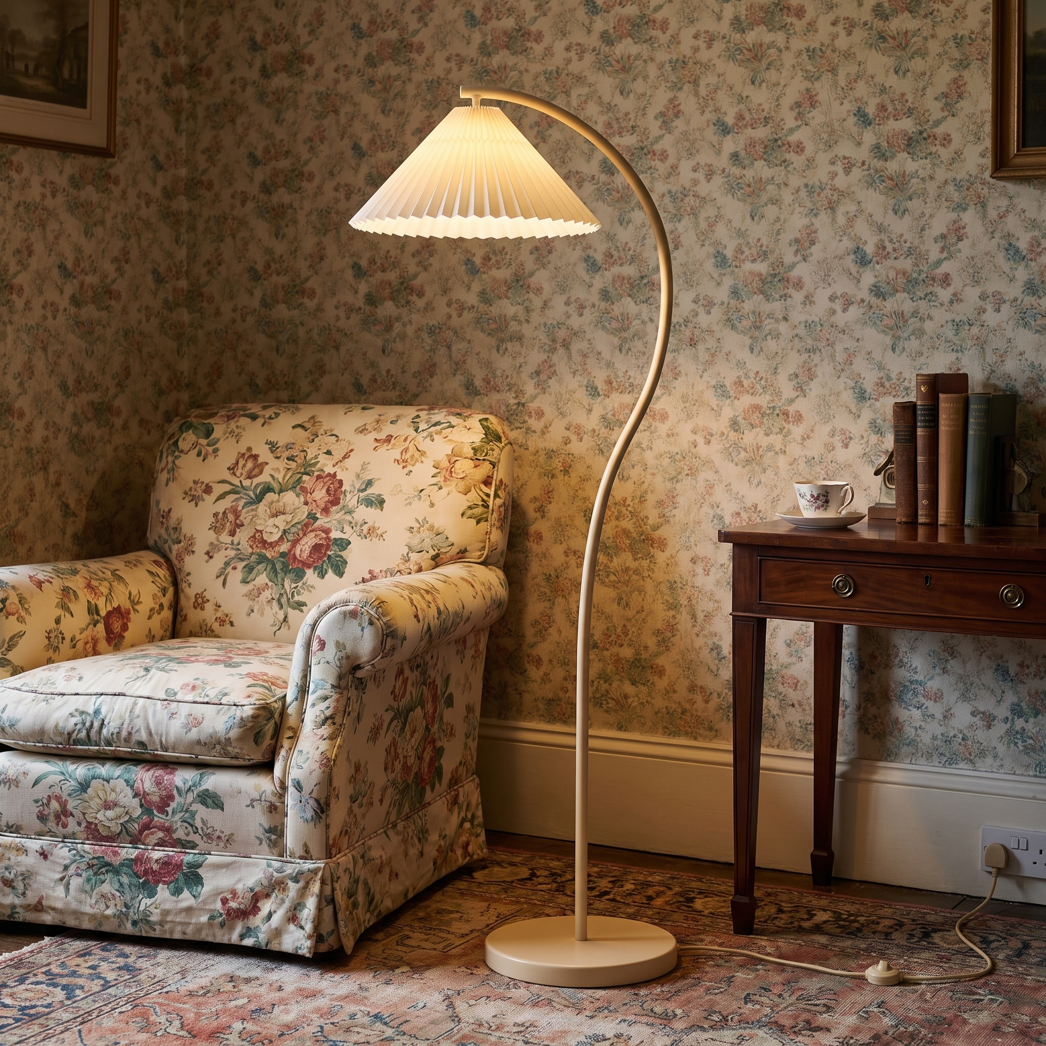 Kleodora - Pleated Linen Floor Lamp