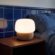 Pasithea - Travertine and Glass Table Lamp